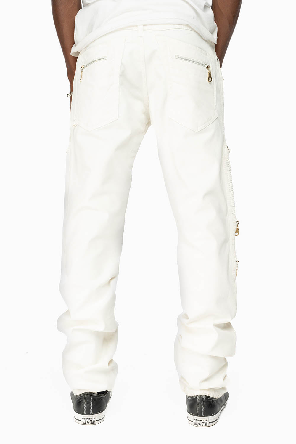 MENS THE SHOW BIKER JEANS IN WHITE COATING WASH