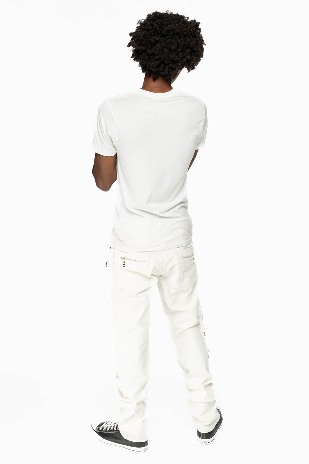 MENS THE SHOW BIKER JEANS IN WHITE COATING WASH