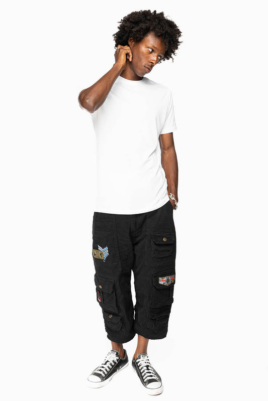 ORIGINAL ROBIN’S JEAN LIMITED EDITION CALL OF DUTY CARGO SHORT IN PURE BLK WITH PATCH