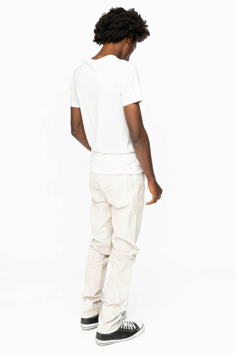CLASSIC 5 POCKET SLIM LEG JEANS IN CUIR WHITE