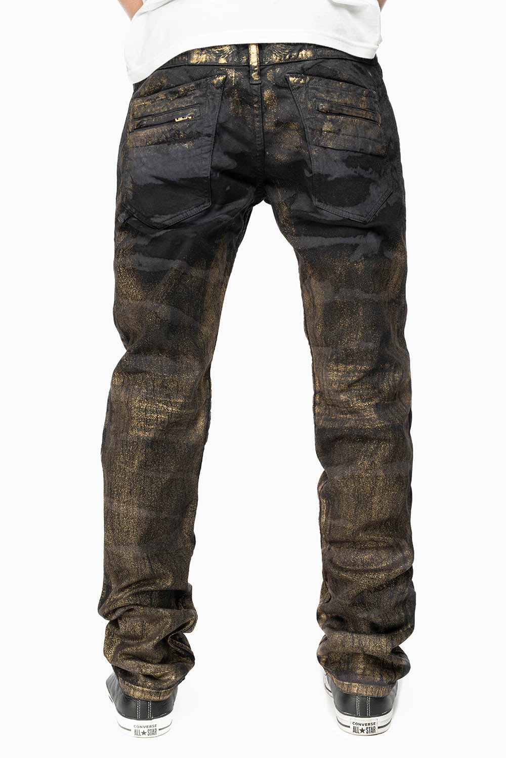MENS MOTO BIKER JEANS IN AERO BLACK WASH