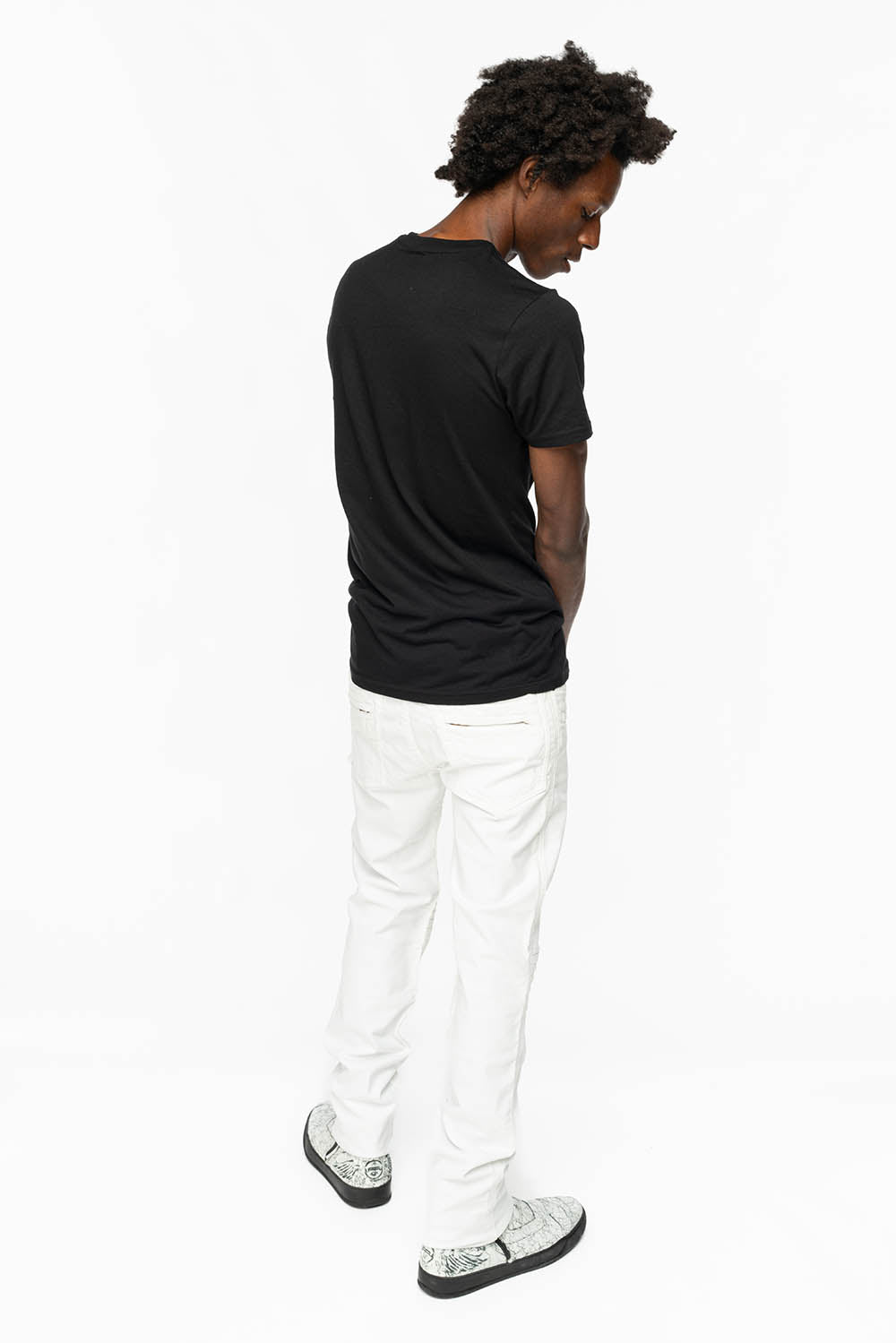 MENS MOTO BIKER JEANS IN WHITE