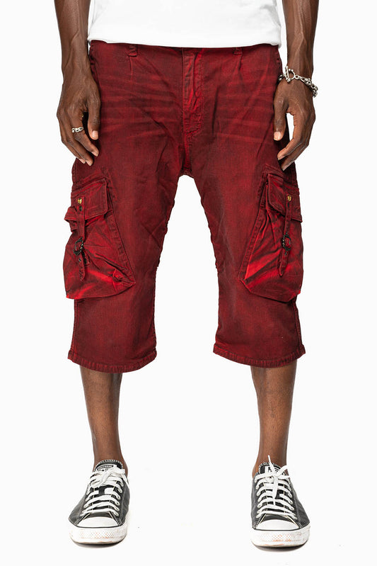 MENS MILITARY CARGO SHORTS IN DUSTY RED