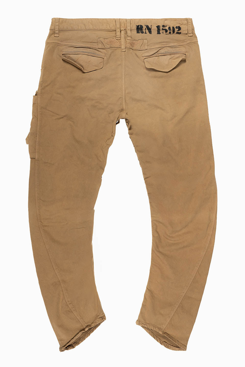MENS TECHNIQUE CARGO PANTS IN COTTON PIGMENT SPRAY KHAKI
