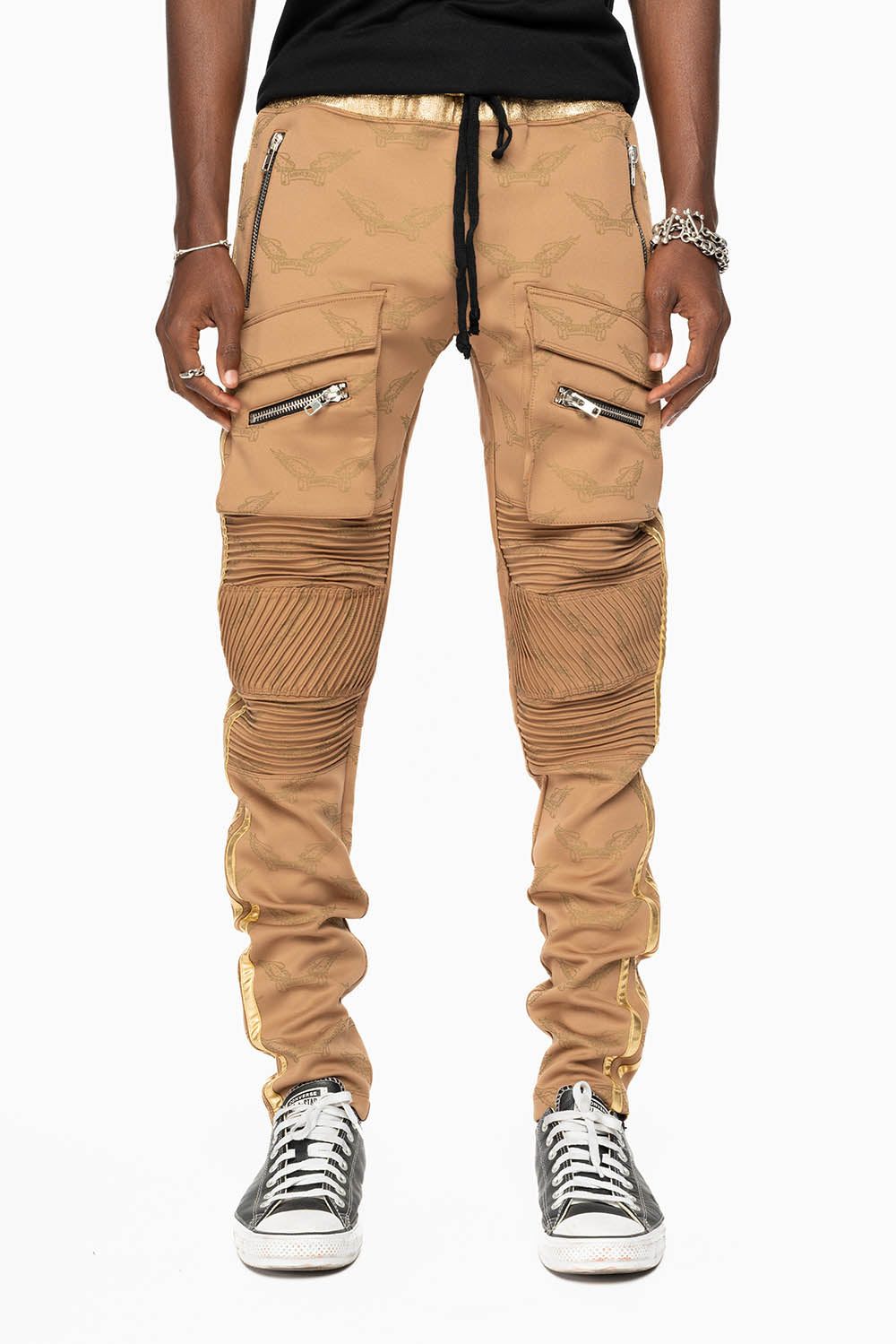 ROBIN’S MONOGRAM JOGGER IN KHAKI AND GOLD