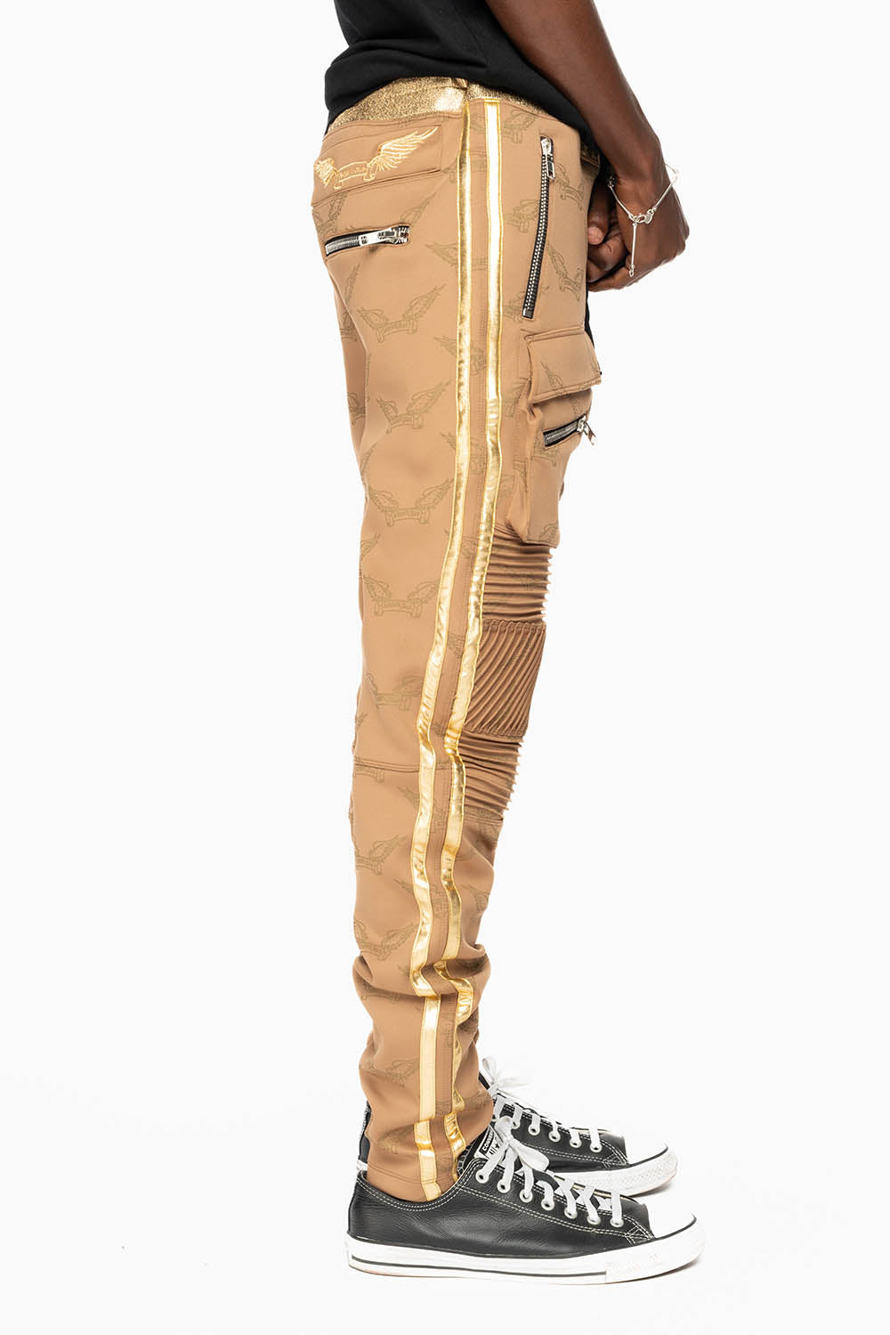 ROBIN’S MONOGRAM JOGGER IN KHAKI AND GOLD
