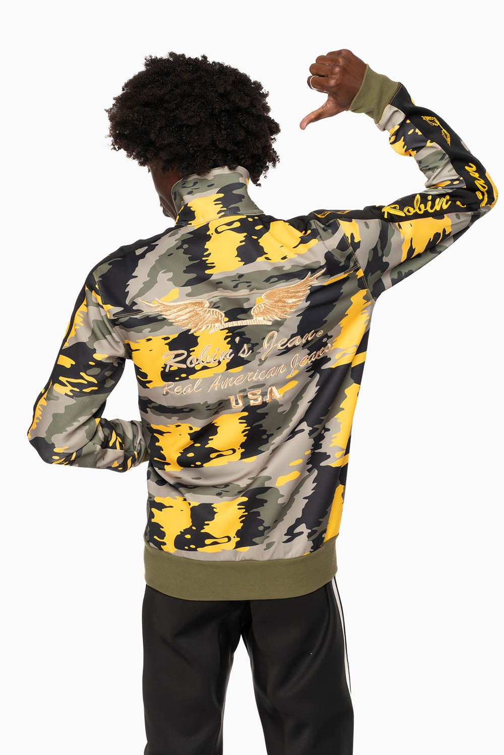 ROBIN’S TEAM TRACK JACKET IN CAMO YELLOW