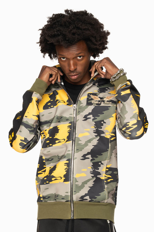 ROBIN’S TEAM TRACK JACKET IN CAMO YELLOW