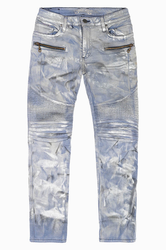 MENS BIKER JEANS  IN SILVER STREAM WASH