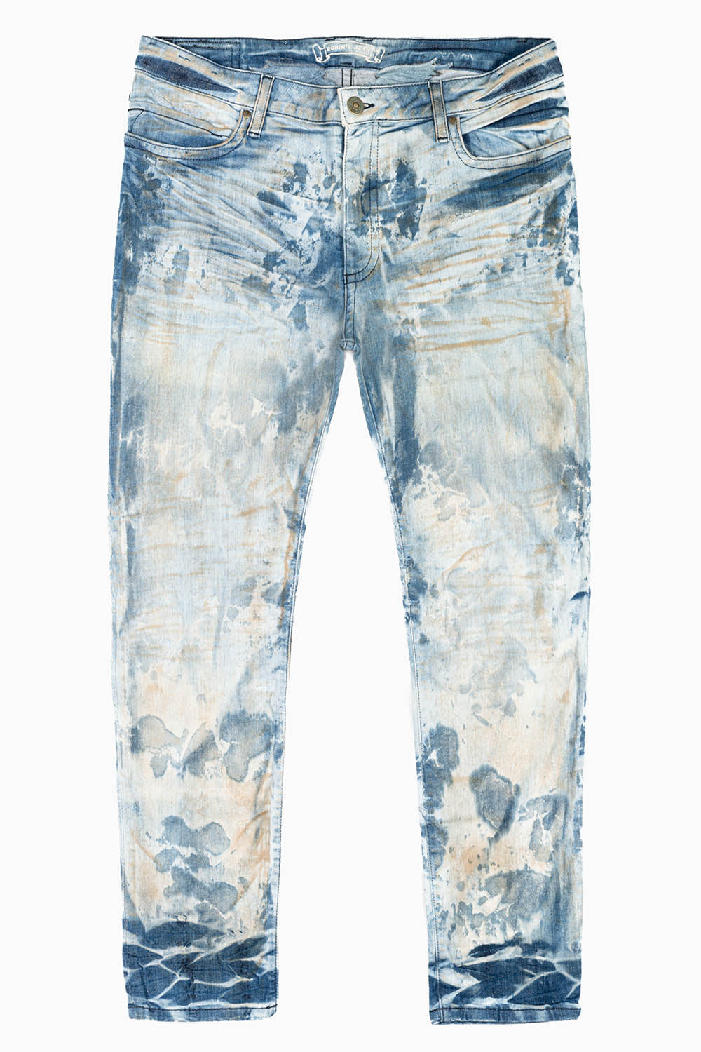 MENS SKINNY JEANS IN JOSEPH INDIGO WASH WITH TONAL WING EMBROIDERY