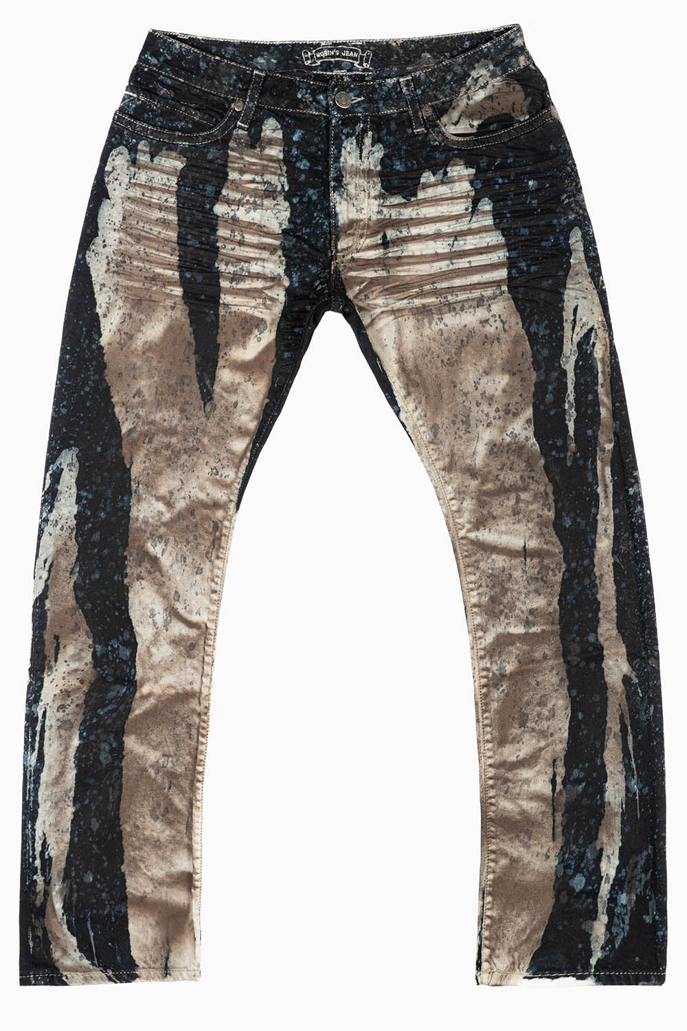 CLASSIC 5 POCKET STRAIGHT LEG JEAN IN CARBON WASH WITH CRYSTALS & STUDS