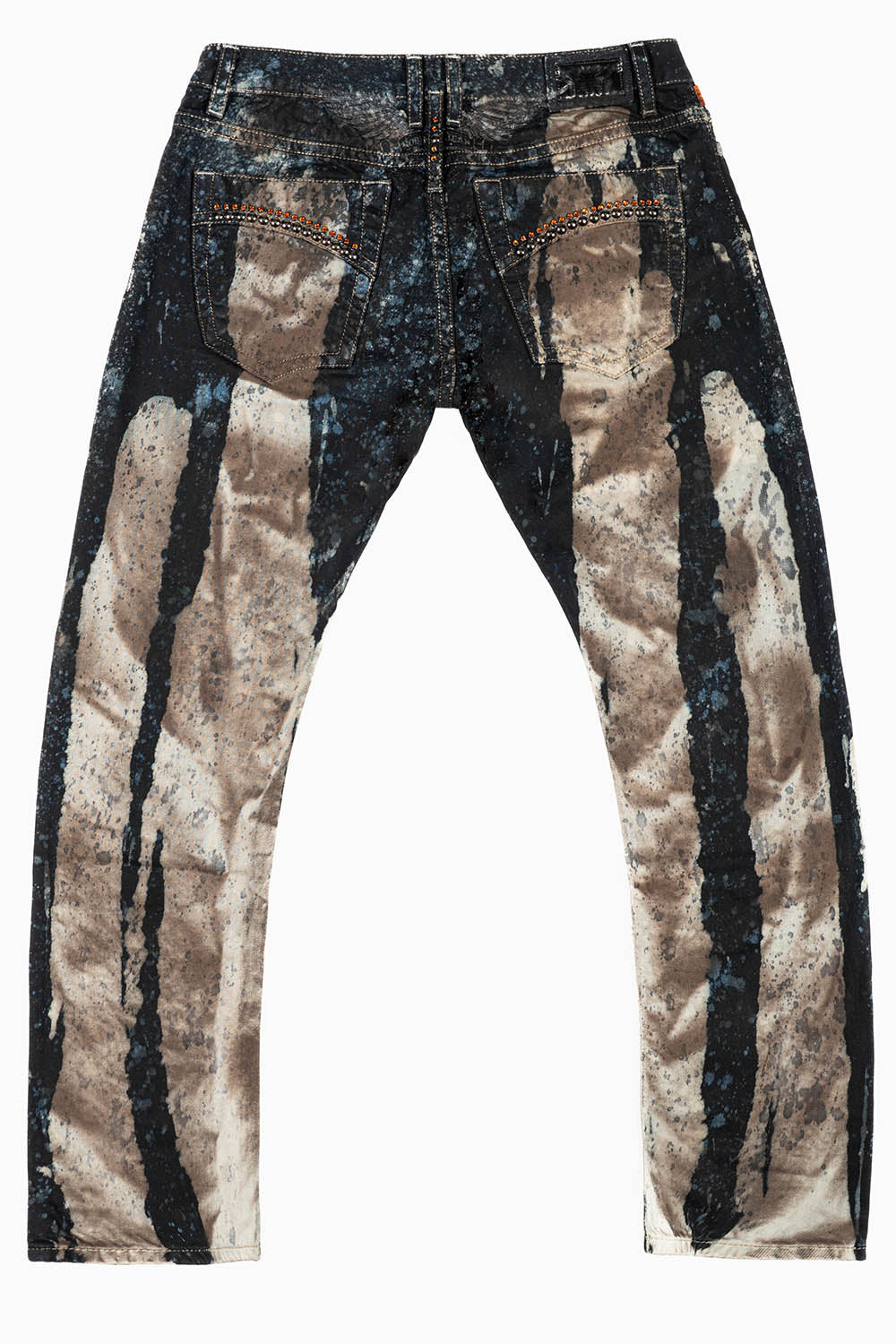 CLASSIC 5 POCKET STRAIGHT LEG JEAN IN CARBON WASH WITH CRYSTALS & STUDS