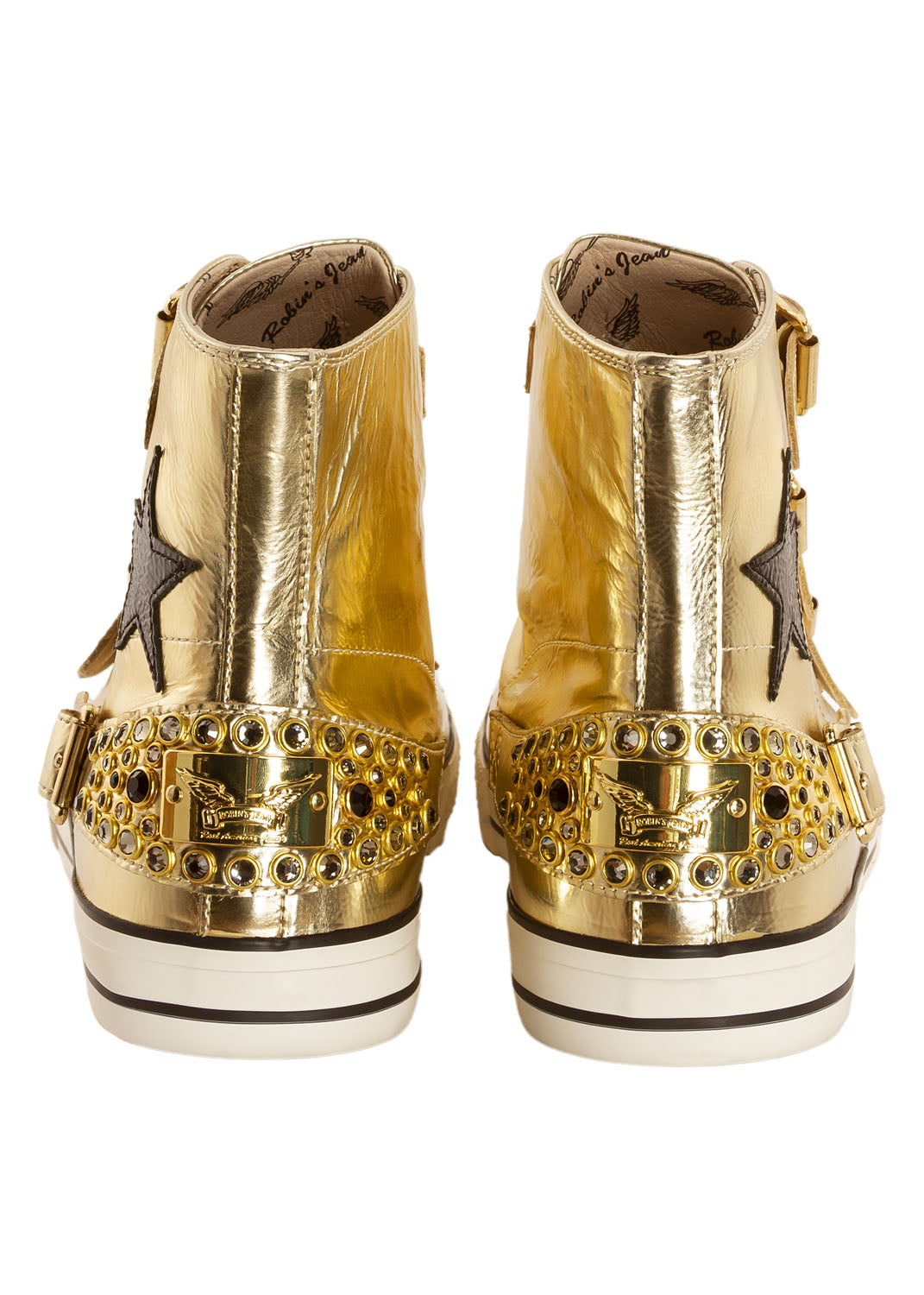 TEAM ROBIN HIGH TOP IN GOLD W/ CRYSTALS