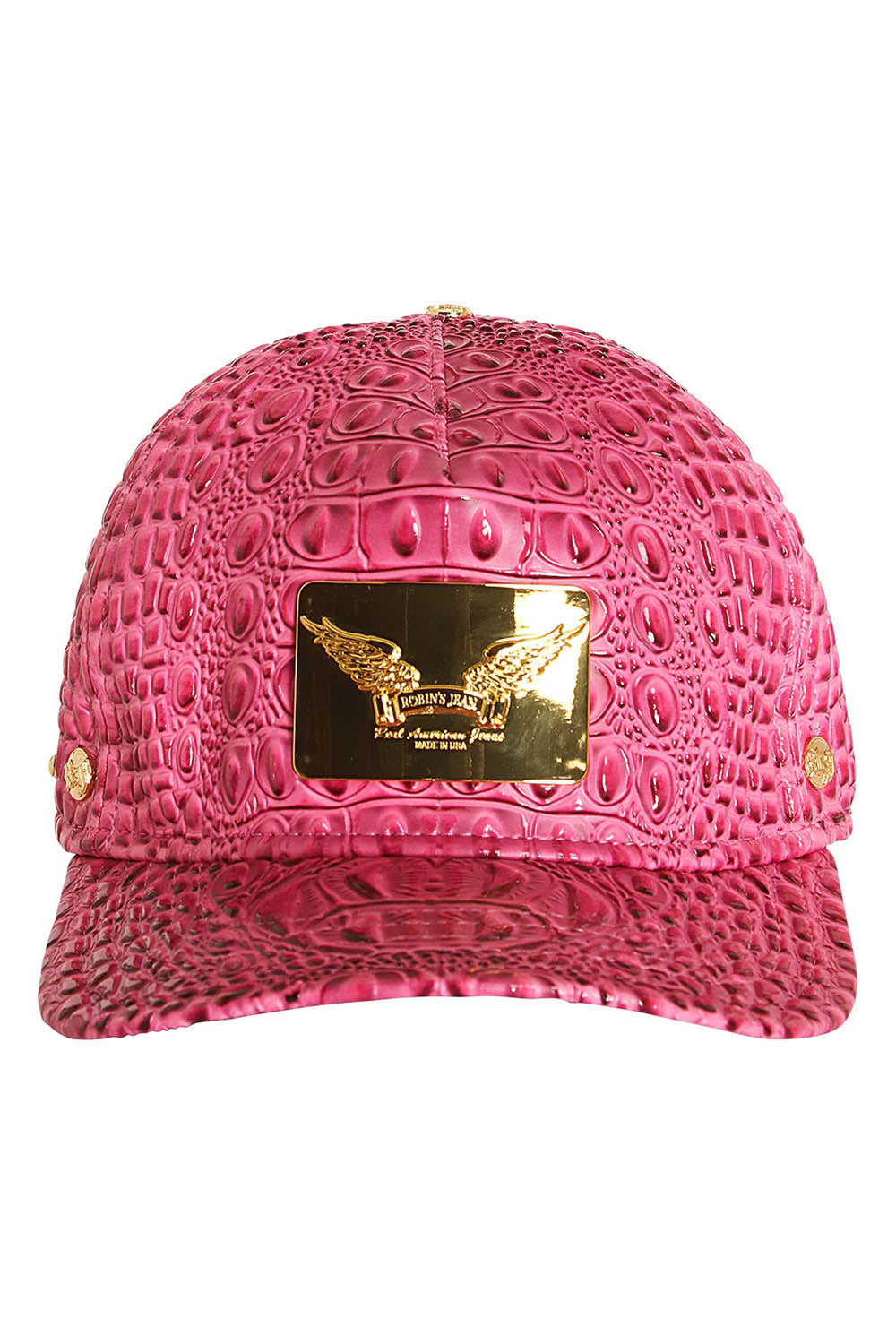 ROBIN'S GOLD TAG CAP IN PINK CROC