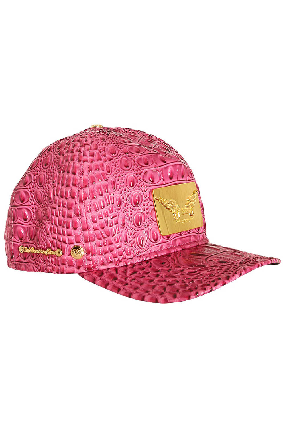 ROBIN'S GOLD TAG CAP IN PINK CROC