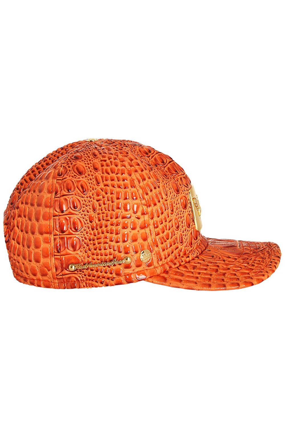 ROBIN'S GOLD TAG CAP IN ORANGE CROC