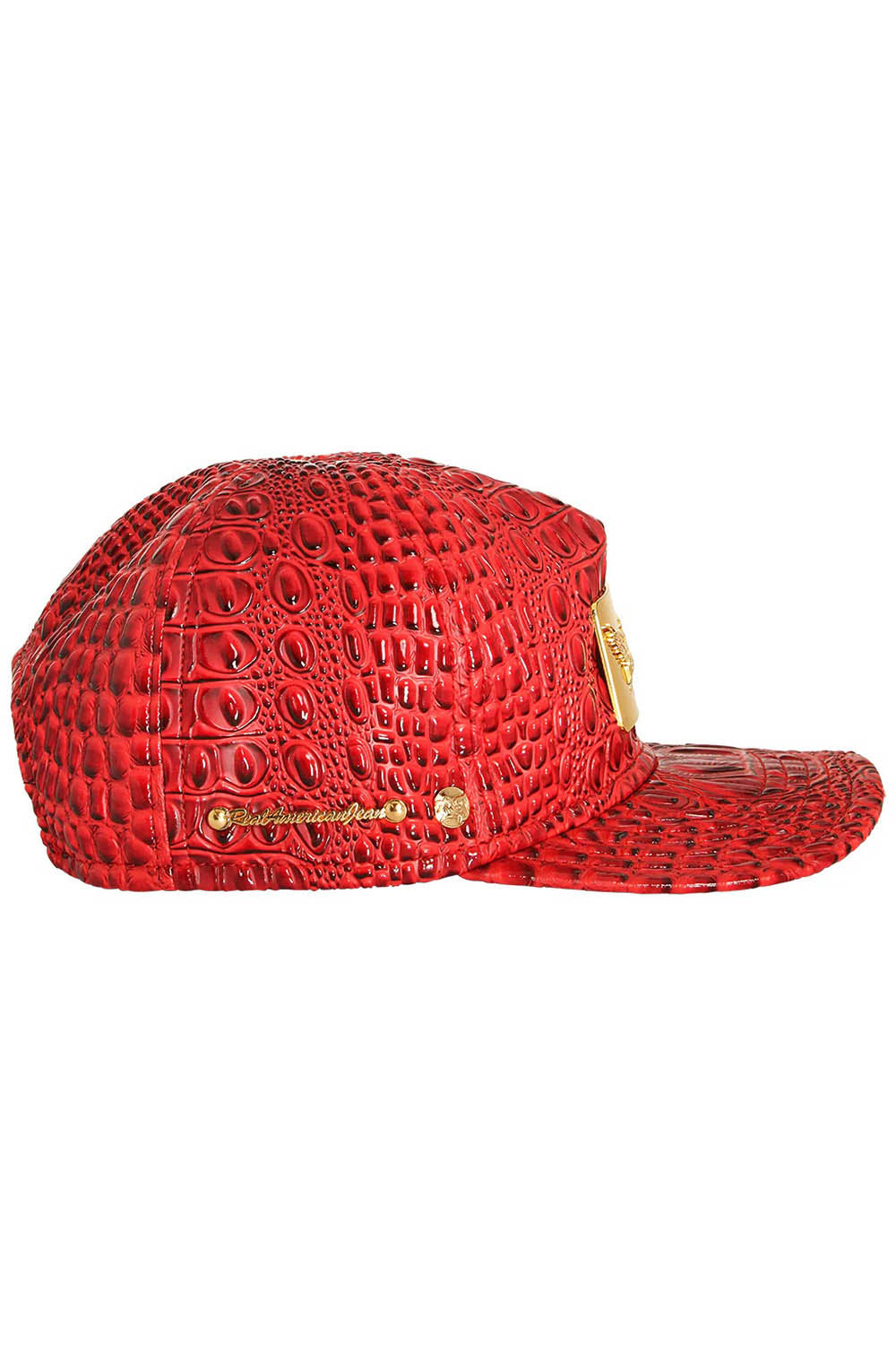 ROBIN'S GOLD TAG CAP IN RED CROC