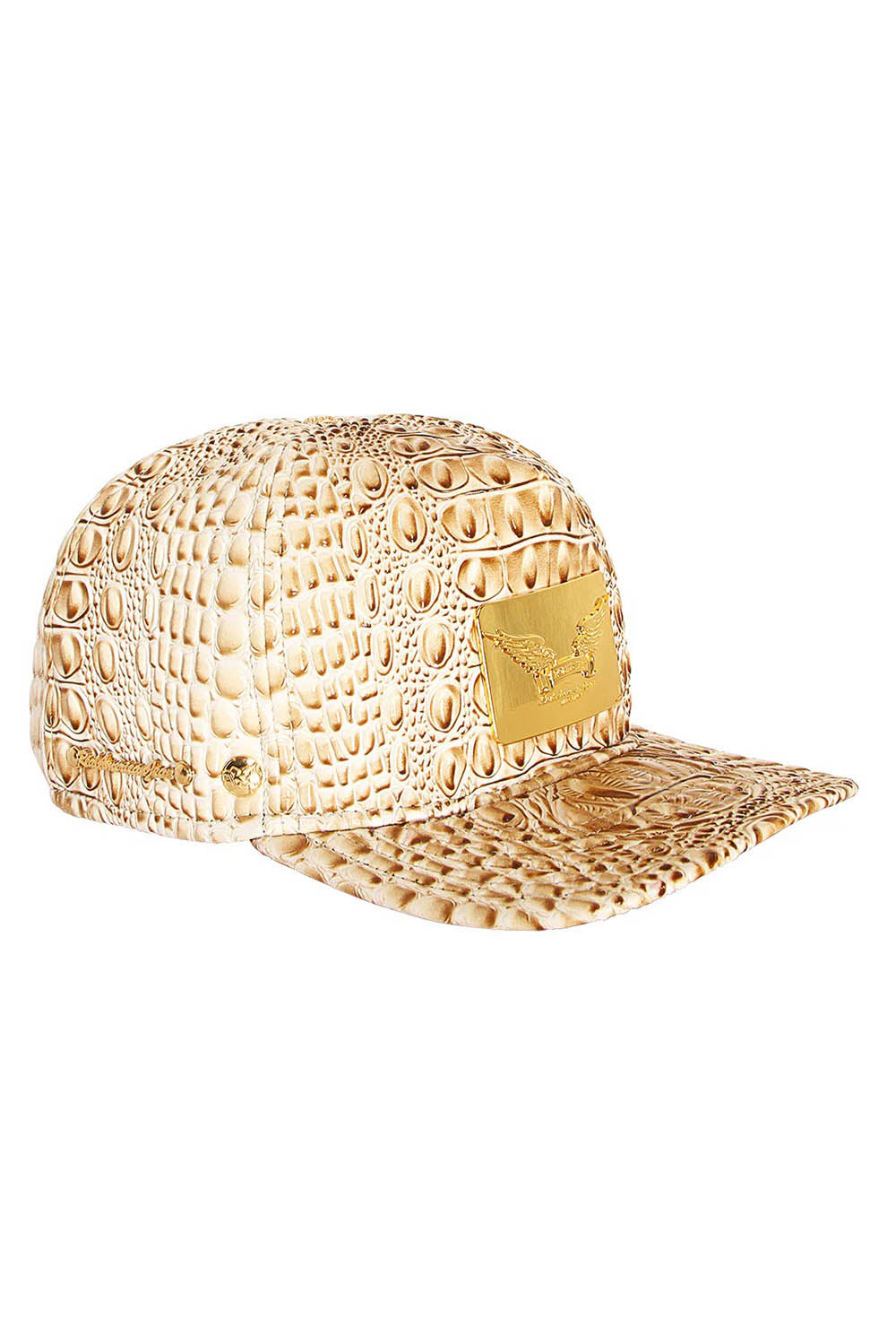 ROBIN'S GOLD TAG CAP IN BEIGE CROC