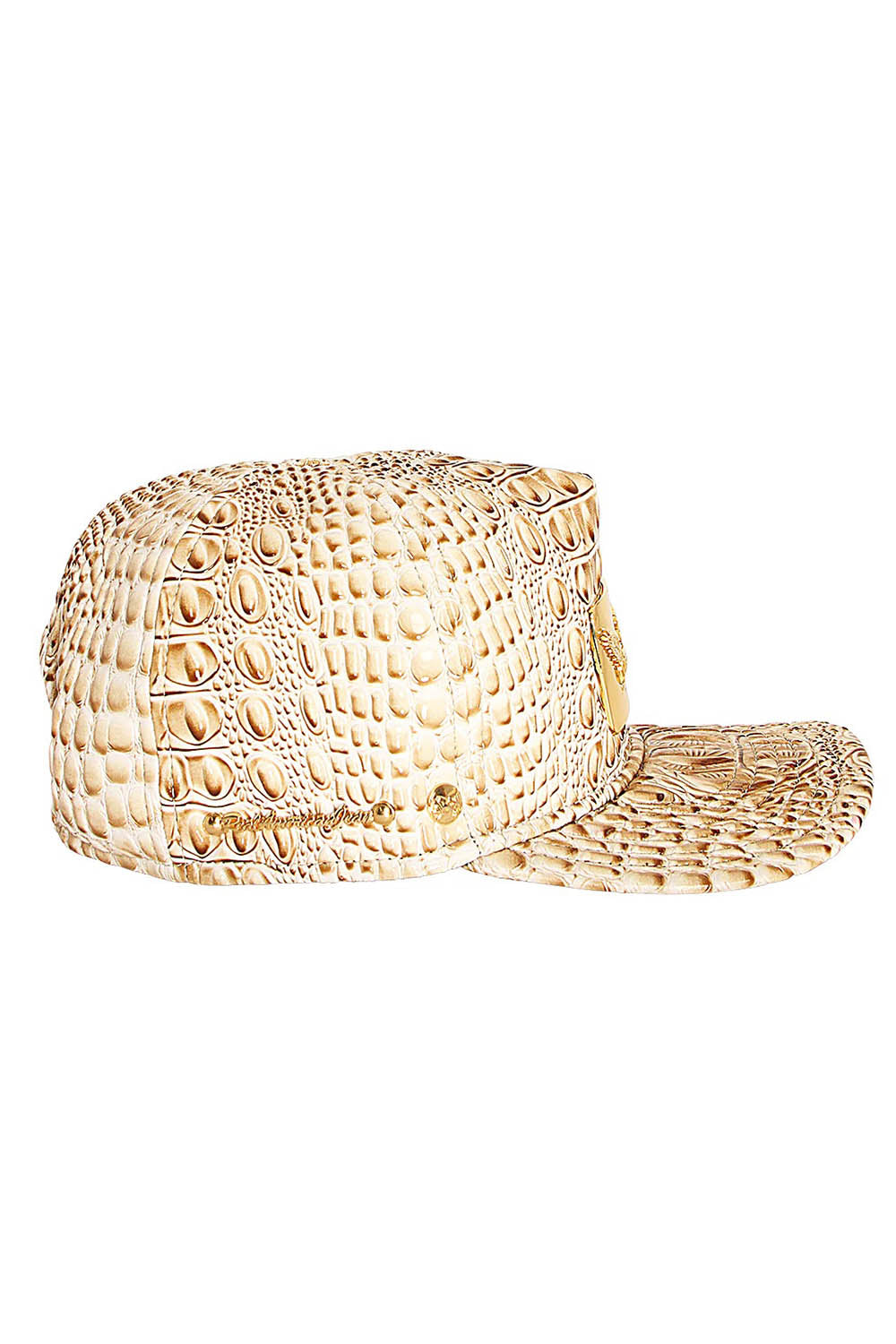 ROBIN'S GOLD TAG CAP IN BEIGE CROC