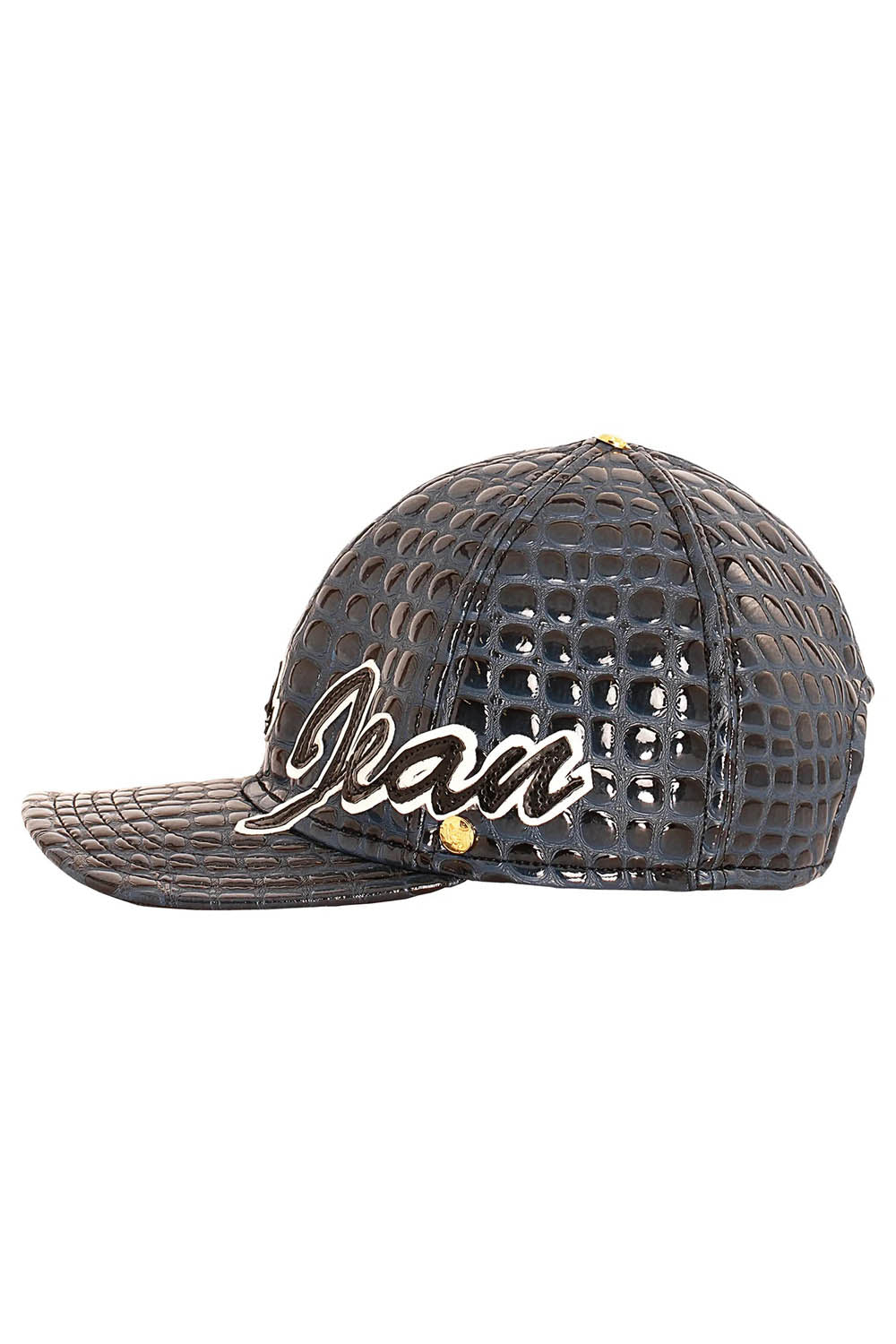 RJ SCRIPT CAP IN NAVY LIZARD