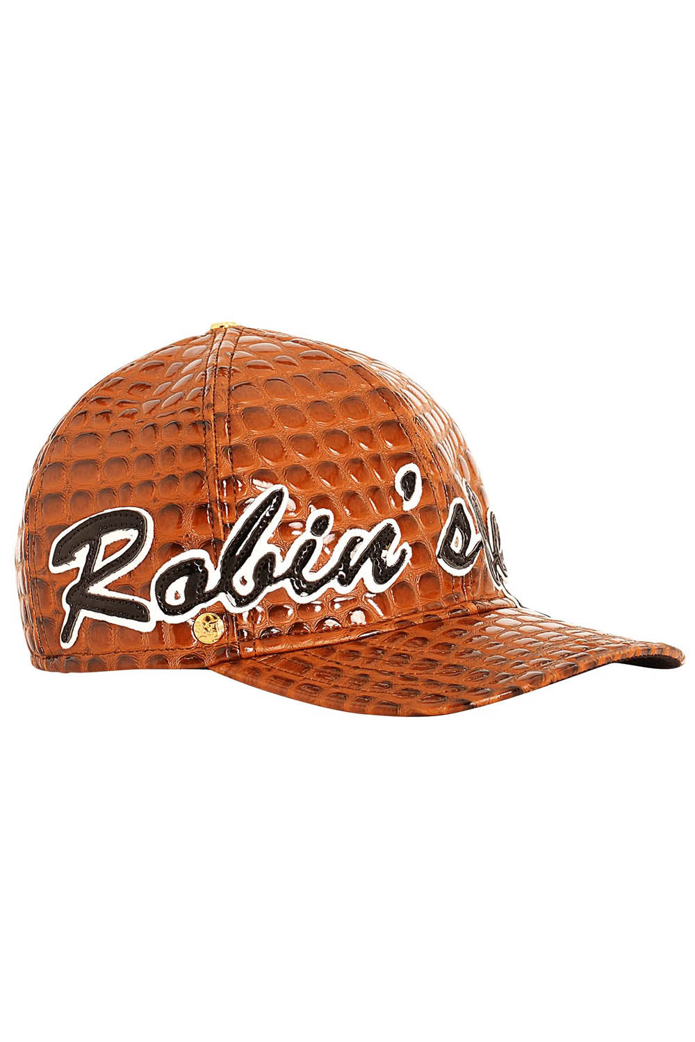 RJ SCRIPT CAP IN BROWN LIZARD