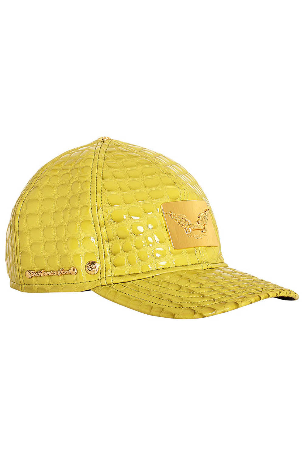 ROBIN'S GOLD TAG CAP IN LIME LIZARD