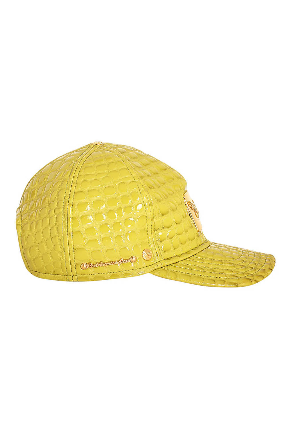 ROBIN'S GOLD TAG CAP IN LIME LIZARD