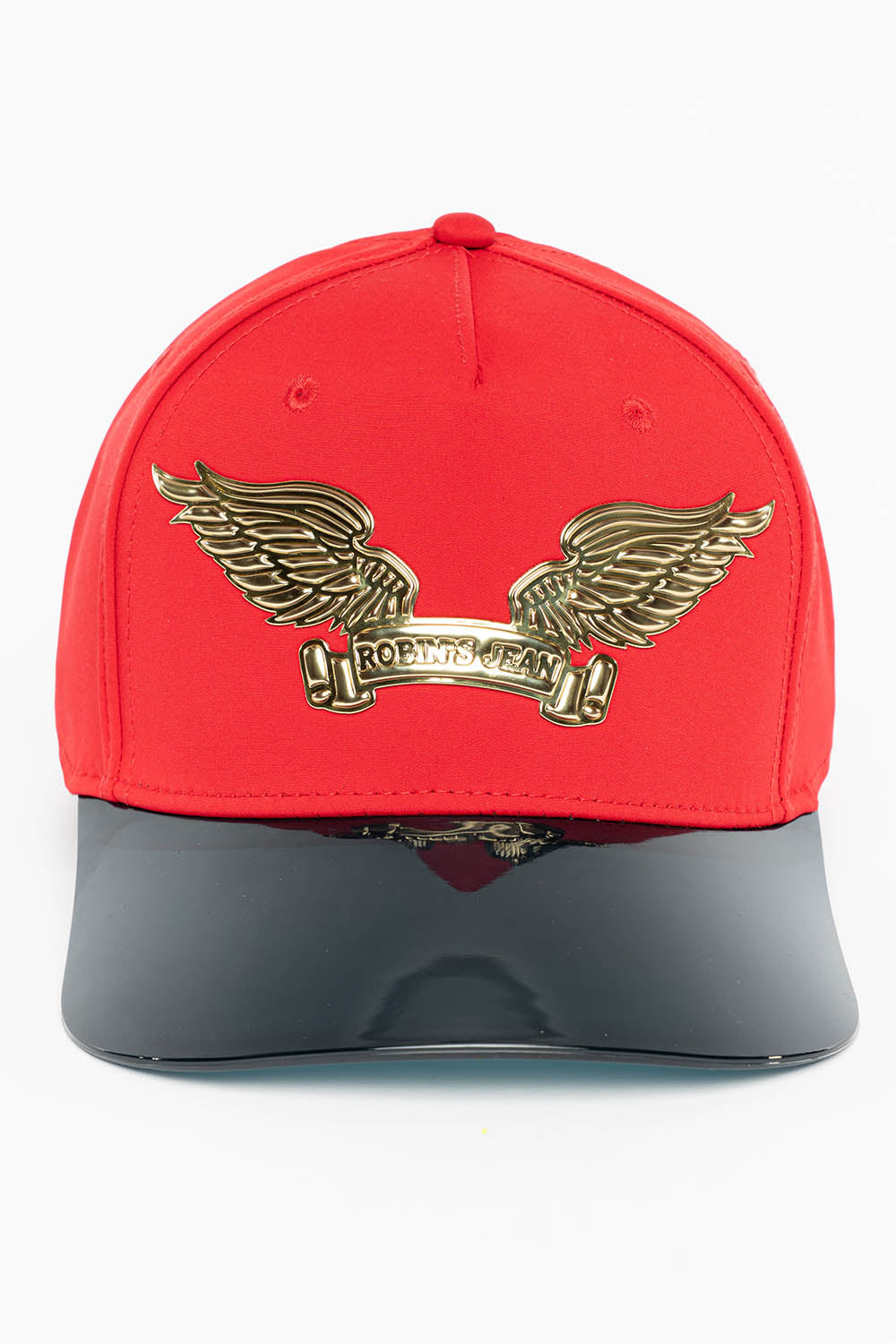 RED SNAPBACK HAT WITH GOLD EMBOSSED WINGS – Robin's Jean