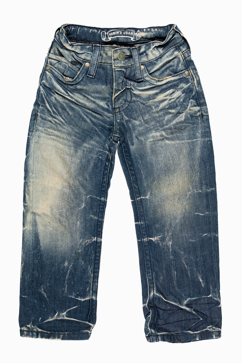 ROBINS KIDS LONG FLAP SLIM-STRAIGHT JEANS  IN 4D DARK BLUE WASH