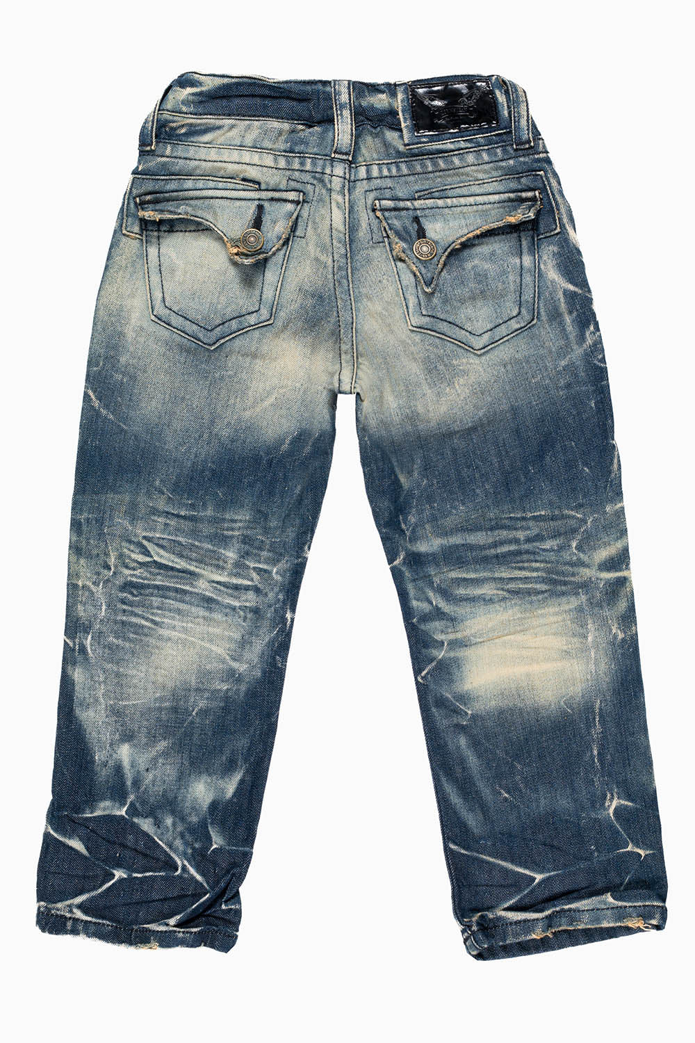 ROBINS KIDS LONG FLAP SLIM-STRAIGHT JEANS  IN 4D DARK BLUE WASH