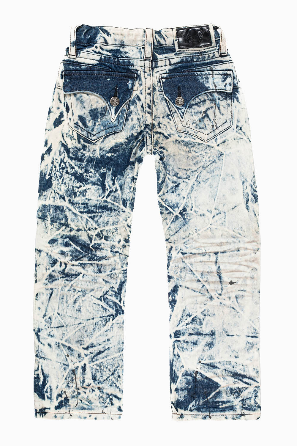 ROBINS KIDS LONG FLAP SLIM-STRAIGHT JEANS  IN BROKEN REPAIR FROZEN WASH