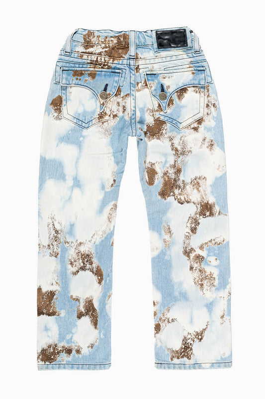 ROBINS KIDS LONG FLAP SLIM-STRAIGHT JEANS  IN MOON WASH