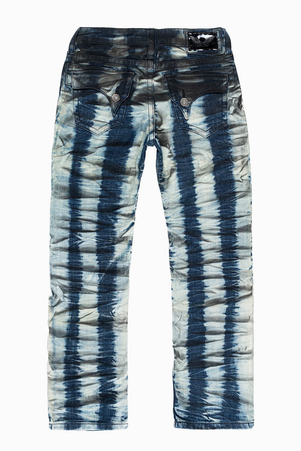 ROBINS KIDS LONG FLAP SLIM-STRAIGHT JEANS  IN PRISONER BLK WASH