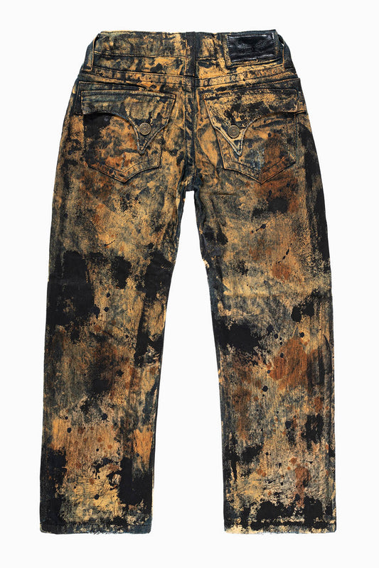 ROBINS KIDS LONG FLAP SLIM-STRAIGHT JEANS IN BROKEN REPAIR ROBIN LAND WASH