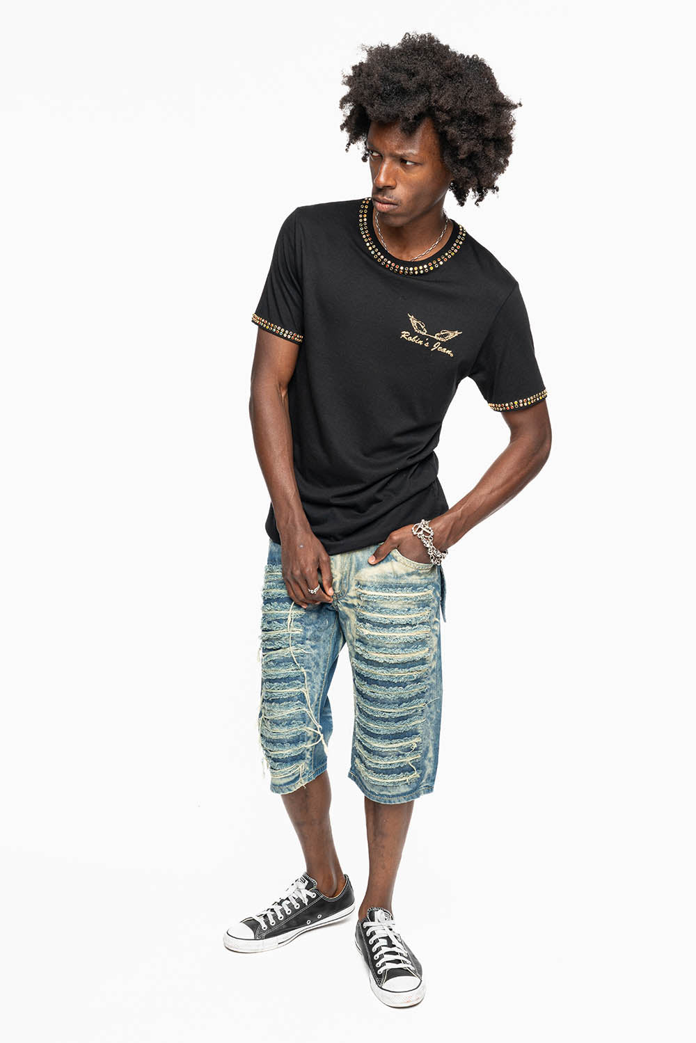 MENS DOUBLE FLAP DESTROYED SHORTS IN BOSTON WASH