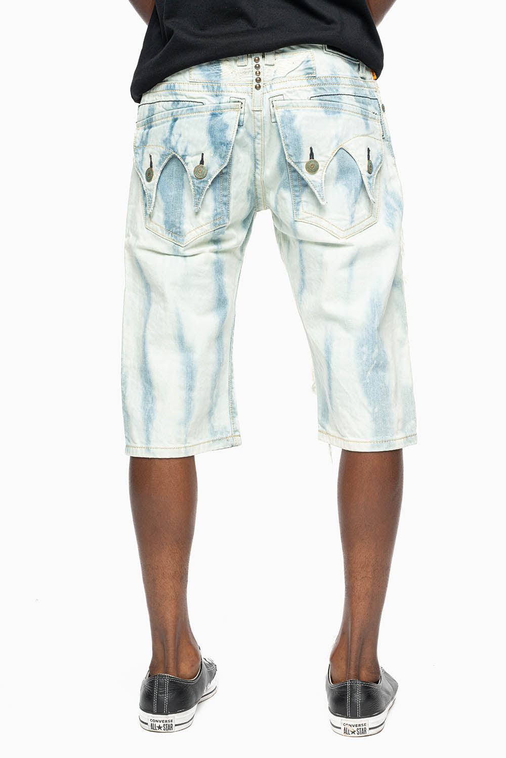 MENS DOUBLE FLAP DESTROYED SHORTS IN FLORENCE WASH