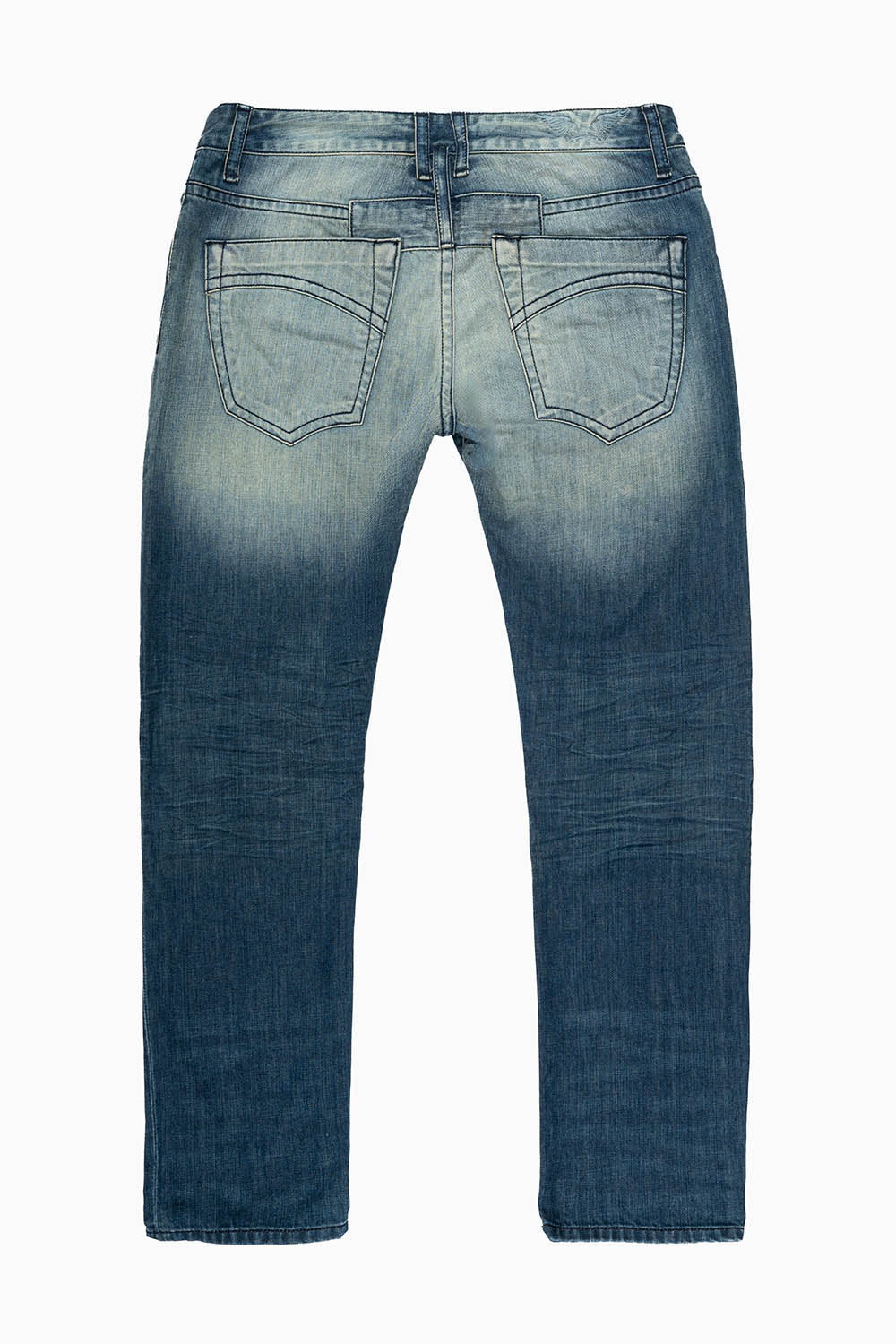 MENS CLASSIC 5 POCKET SLIM LEG JEANS IN ALBANY DARK BROKEN WASH