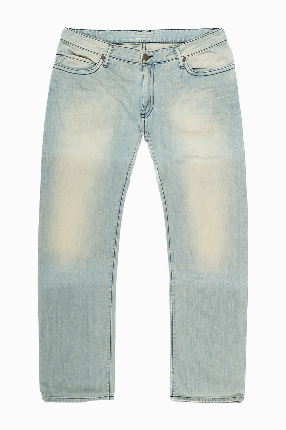 MENS CLASSIC 5 POCKET SLIM LEG JEANS IN SMOKEY LIGHT WASH