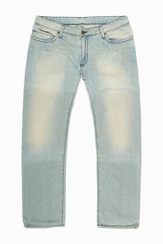 MENS CLASSIC 5 POCKET SLIM LEG JEANS IN SMOKEY LIGHT WASH