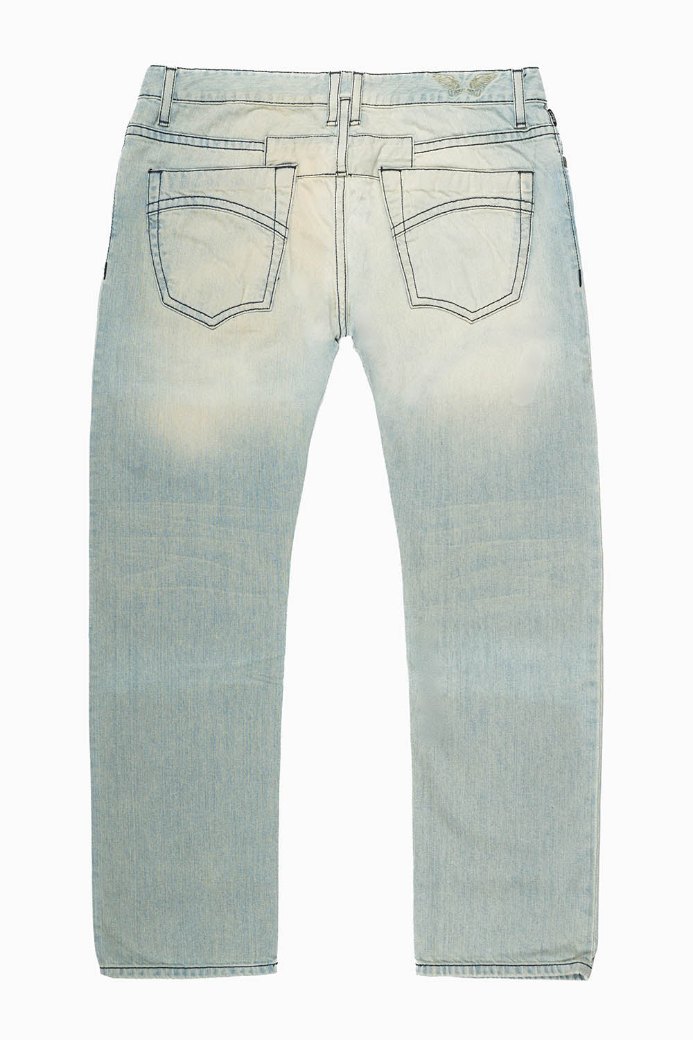 MENS CLASSIC 5 POCKET SLIM LEG JEANS IN SMOKEY LIGHT WASH