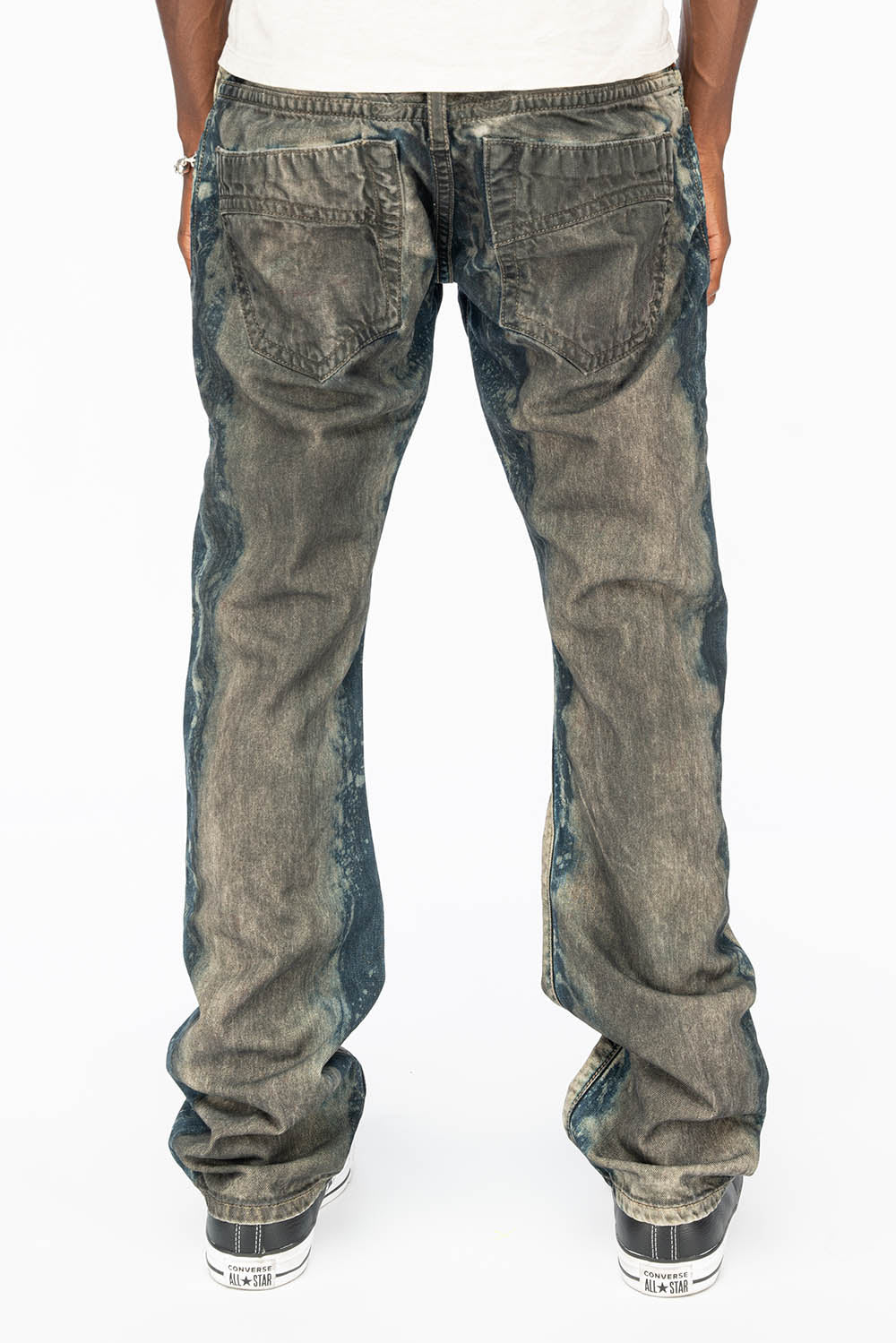 CLASSIC 5 POCKET STRAIGHT LEG IN BLUE GREY GRAFFITO WASH