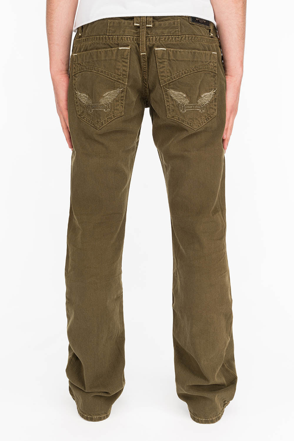 CLASSIC 5 POCKET STRAIGHT LEG IN DARK GREEN WASH