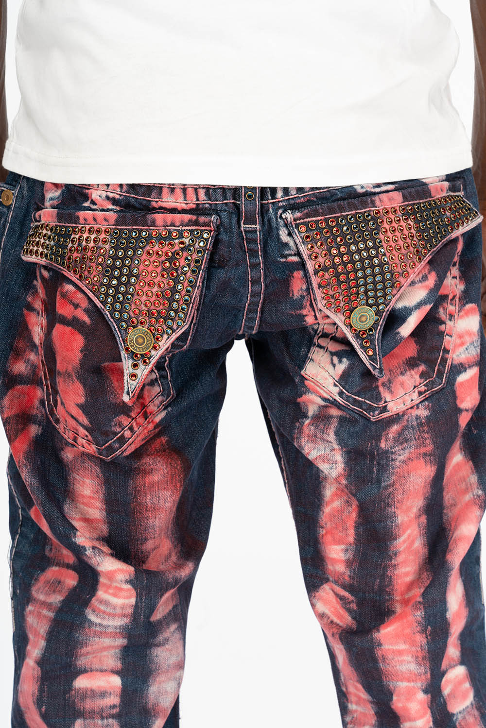 Robin’s Jean Red Diamond Flare Y2K Mens Shorts with jeweled hotsell killer flap - 32