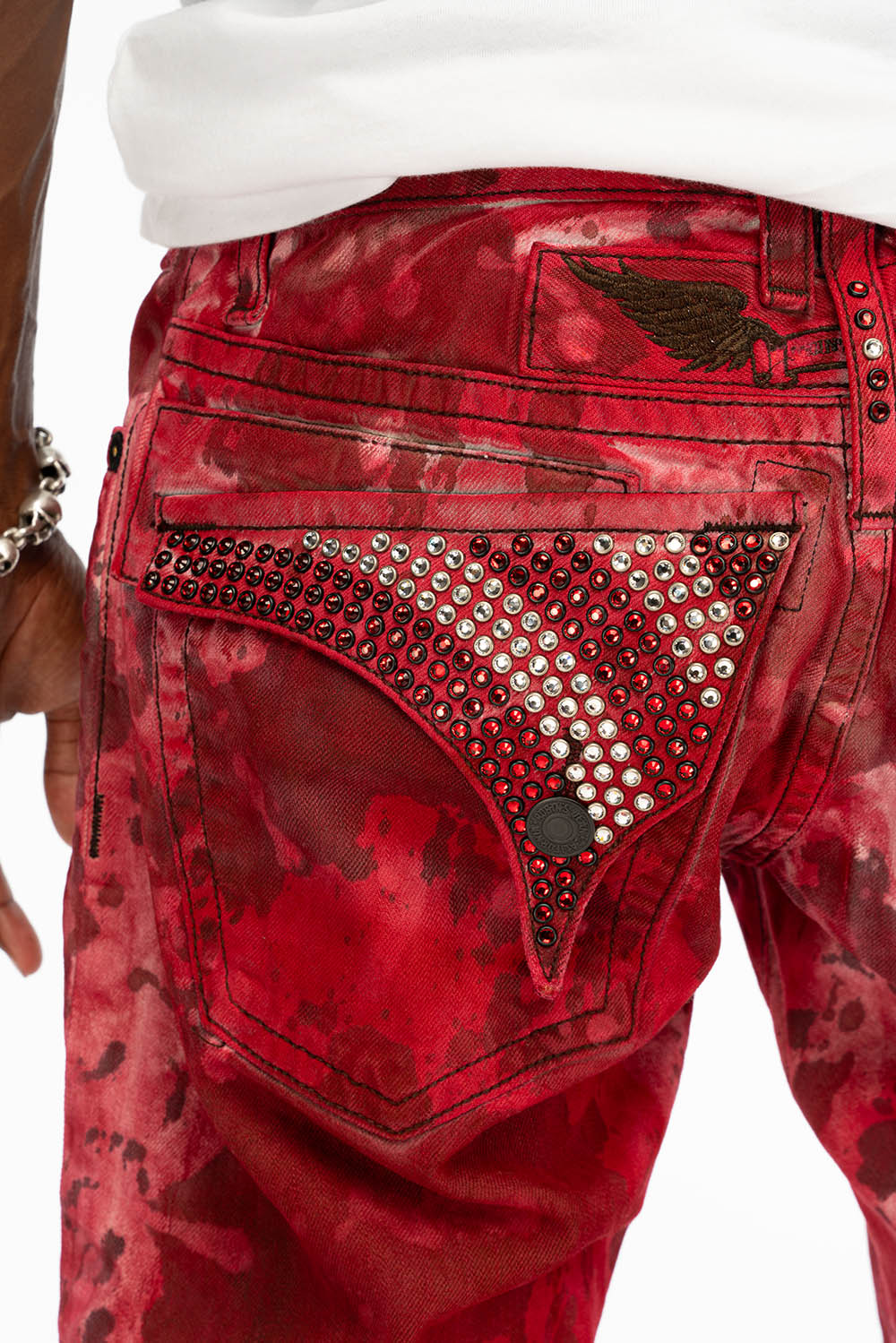 Robin's Jeans with factory Red Rhinestones