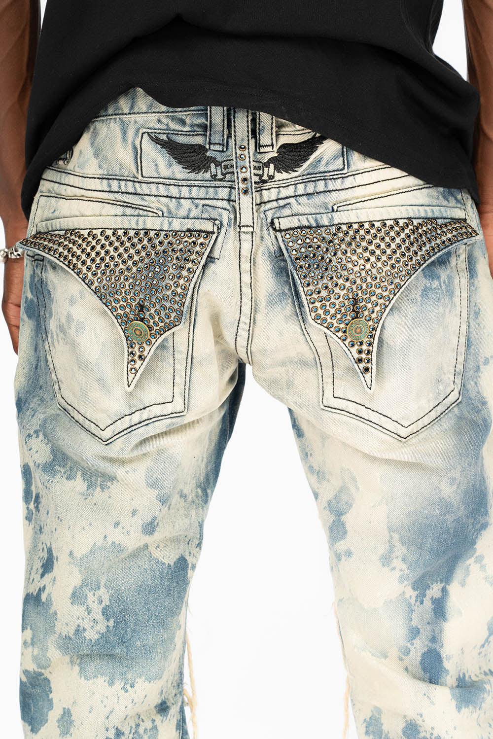 ROBIN'S VINTAGE EDITION JEANS WITH CRYSTALS IN DESTROY CHEROKEE