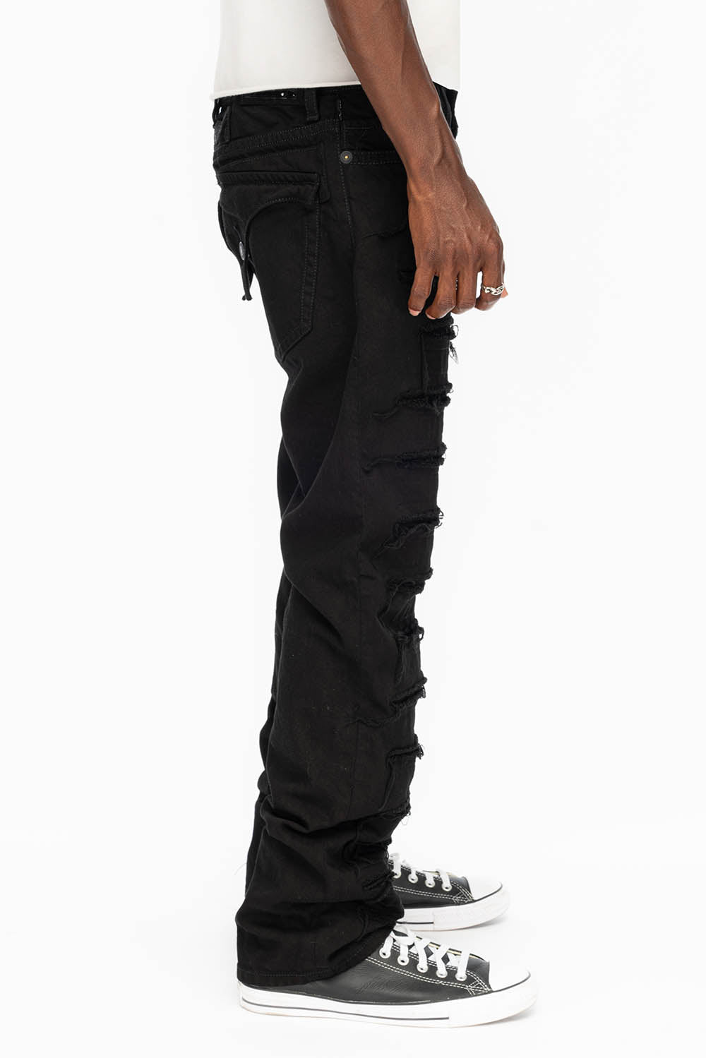 ROBIN'S VINTAGE EDITION JEANS IN DESTROY PURE BLACK