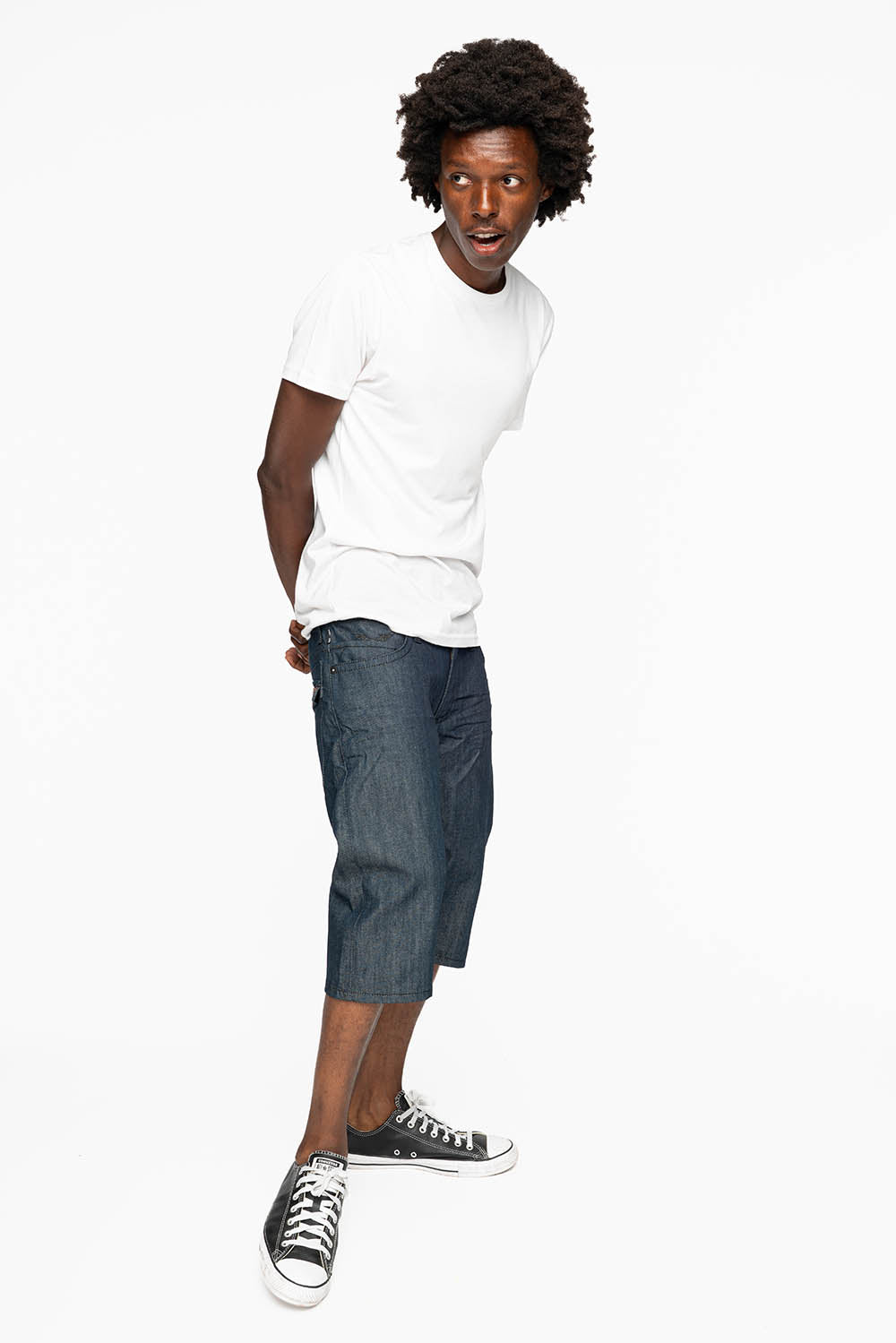 MENS RAW DENIM SHORTS WITH FLAP FULLY EMBELLISHED WITH CRYSTALS