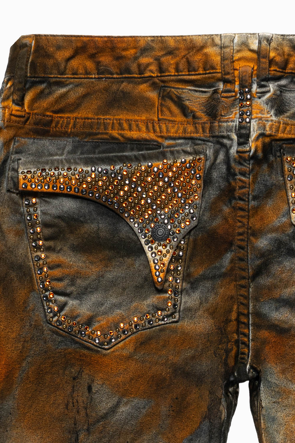 LONG FLAP SLIM FIT MENS JEANS  IN VENUS WASH WITH FULL FLAP CRYSTALS