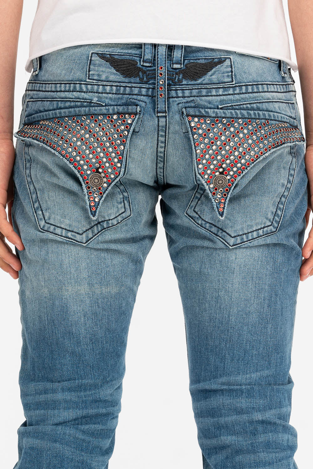 ROBIN'S VINTAGE EDITION JEANS WITH CRYSTALS IN DESTROY MEDIUM ELROY