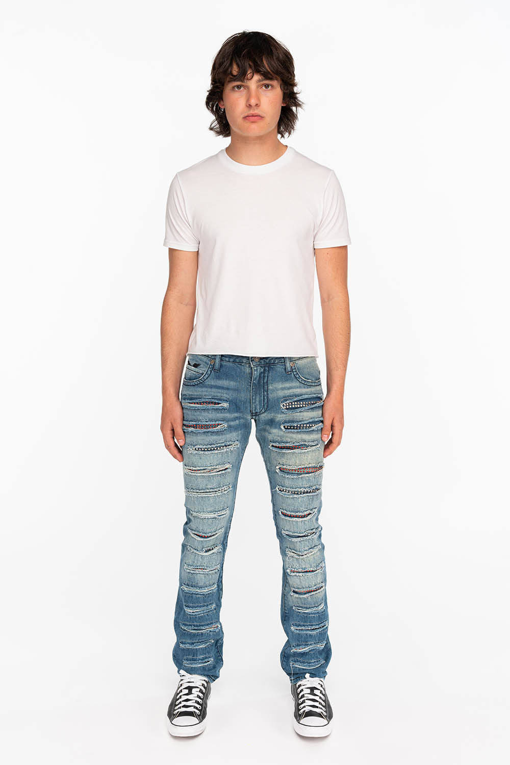 ROBIN'S VINTAGE EDITION JEANS WITH CRYSTALS IN DESTROY MEDIUM ELROY